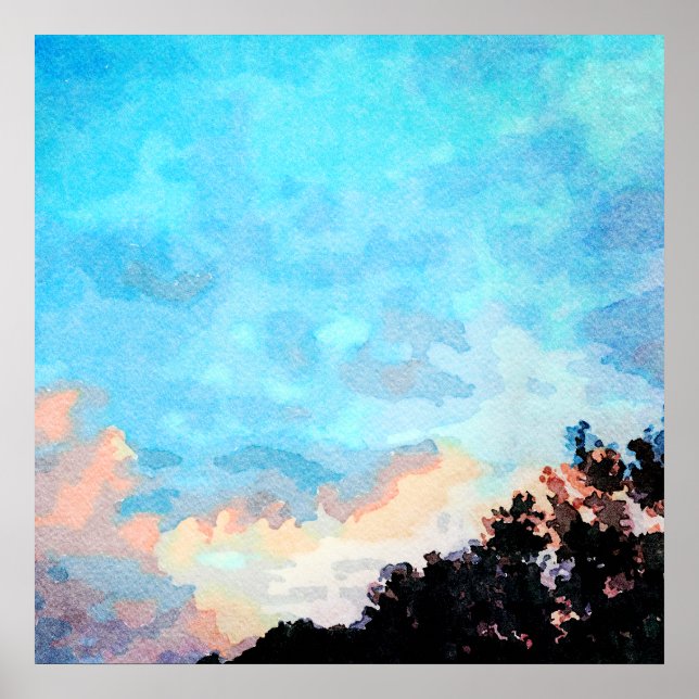 Affiche Après la tempête Ciel coucher de soleil été (Devant)