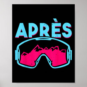 Affiche Après, Lunettes de Ski Rétro Vintage 80s 90s Ou
