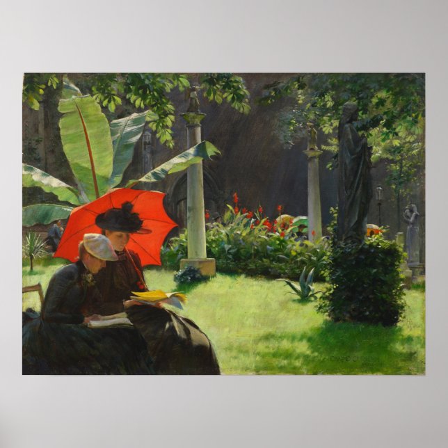 Affiche Après-midi dans le jardin Cluny par Charles Curran (Devant)