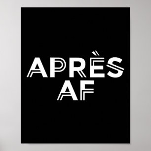 Affiche Après-ski drôle de ski snowboard sport d'hiver