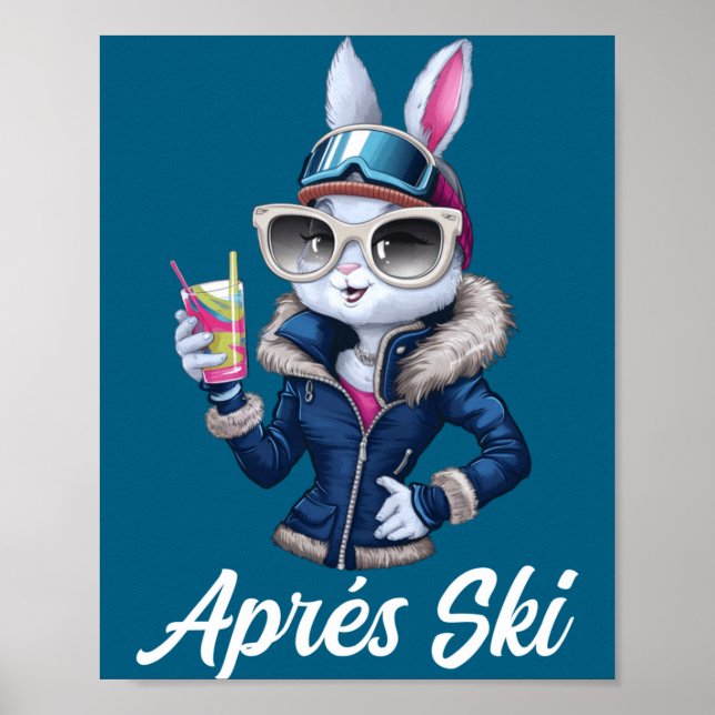 Affiche Apres Ski Hat Party Design Ski Bunny Skier Outfit  (Devant)