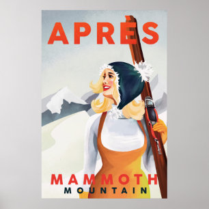 Affiche "Apres Ski Mammoth Mountain" Cool Retro Skiing Art