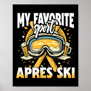 Affiche Après-ski pour une fête amusante de sports d'hiver