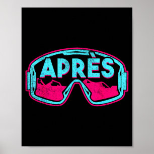 Affiche Après ski snowboard rétro vintage 80s 90s ski
