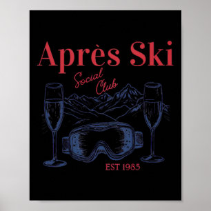 Affiche Apres Ski Social Club Boire Party Femmes hiver