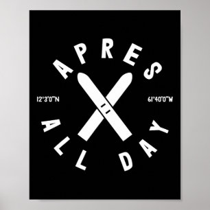 Affiche Après Ski Toute La Journée Ski Cool Skieur Sports