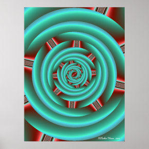 Affiche Aqua avec la spirale des pinces rouges