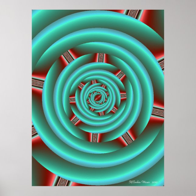 Affiche Aqua avec la spirale des pinces rouges (Devant)