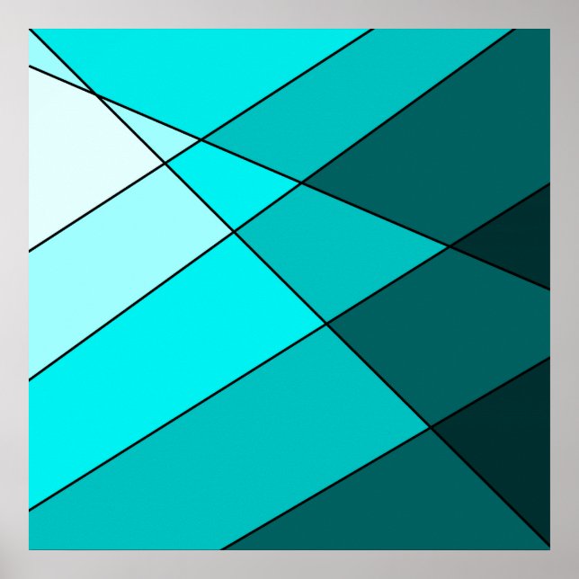 Affiche Aqua bleu turquoise (Devant)