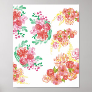 Affiche Aqua fleur