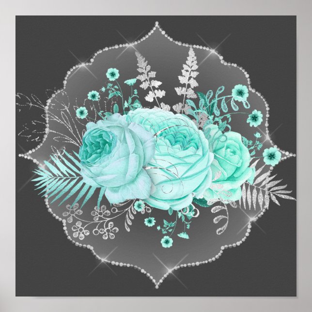 Affiche Aqua Imaginaire Floral (Devant)