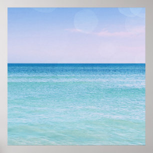 Affiche Aqua Turquoise Lavender Ocean Waves Plage tropical