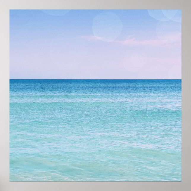 Affiche Aqua Turquoise Lavender Ocean Waves Plage tropical (Devant)