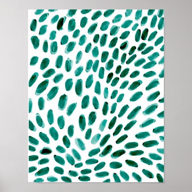 Affiche Aqua Turquoise Motif Abstrait tendance (Devant)