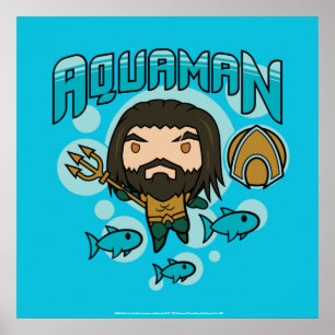 Affiche Aquaman Chibi Aquaman Graphisme sous-marin