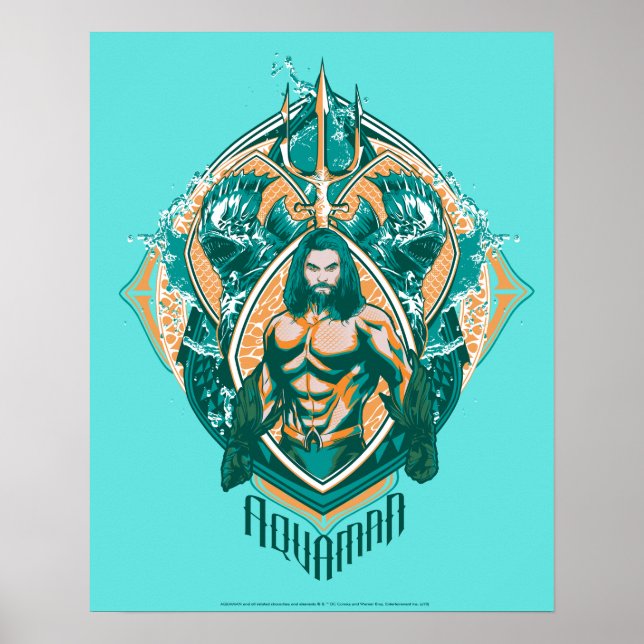 Affiche Aquaman | Graphique Aquaman & Trenchers (Devant)