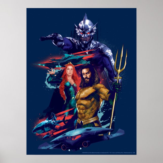 Affiche Aquaman | King Orm contre Mera et Aquaman (Devant)
