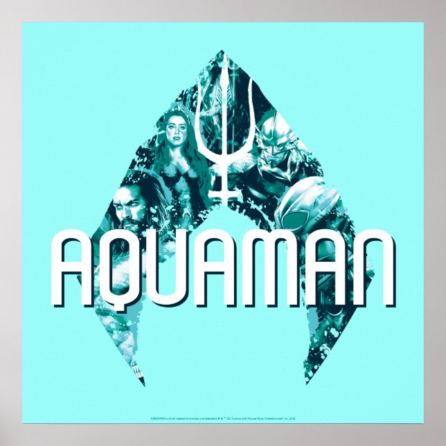 Affiche Aquaman | Orin, Mera, Orm & Manta Noir En Symbole (Devant)