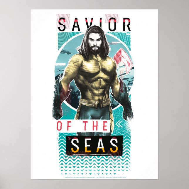 Affiche Aquaman | "Sauveur Des Mers" Graphique Moderniste (Devant)