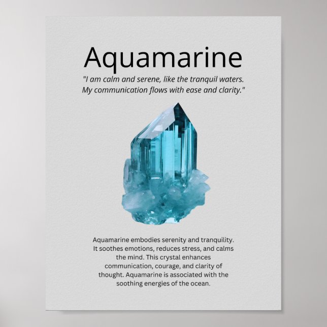 Affiche Aquamarine Crystal Signification (Devant)