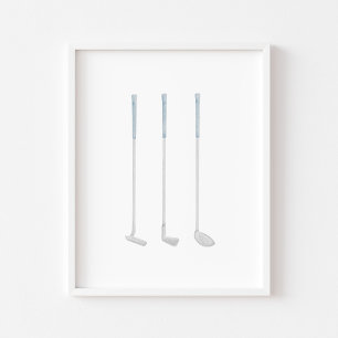 Affiche Aquarcouleur vintage bleu