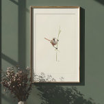 Affiche Aquarelle à pointes<br><div class="desc">Décorez vos murs avec cette charmante aquarelle avec un gracieux édouillage, également connu sous le nom de Tit à l'alcôve ou Panurus biarmicus. Cette illustration illustre magnifiquement la posture délicate et les caractéristiques distinctes de l'oiseau, rendu avec les coups de pinceau fluides et expressifs caractéristiques d'un style d'aquarelle contemporain. L'oeuvre...</div>