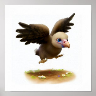 Affiche Aquarelle à rendu 3D Image d'un condor