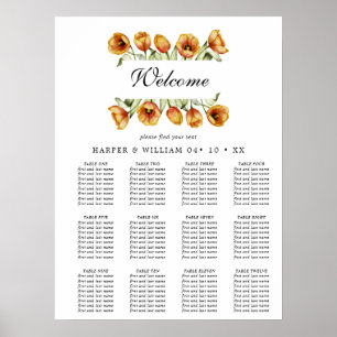 Affiche Aquarelle à ressort tulipes mariage