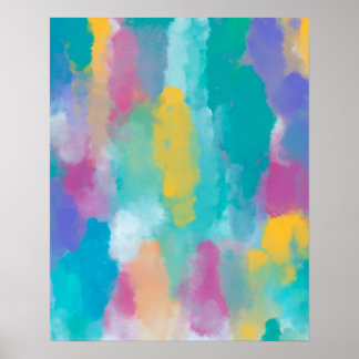 Affiche Aquarelle Abstraite colorée