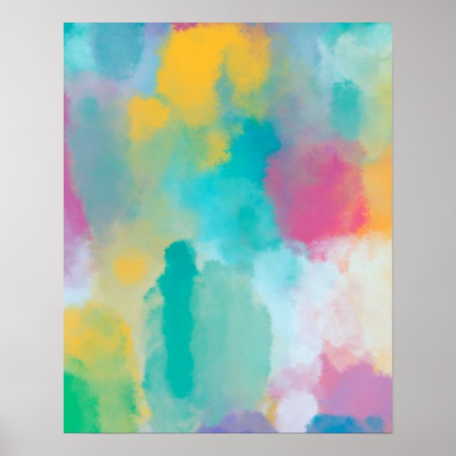 Affiche Aquarelle Abstraite colorée (Devant)