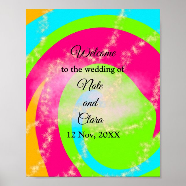 Affiche Aquarelle abstraite colorée ajouter nom texte (Devant)