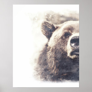 Affiche Aquarelle Abstraite de l'ours