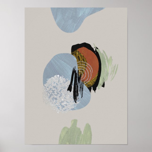 Affiche Aquarelle Abstraite géométrique, Abstraite, minima (Devant)