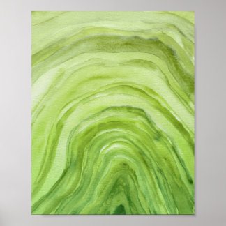 Affiche Aquarelle Abstraite Lime Green Agate II