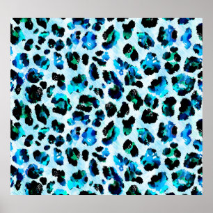 Affiche Aquarelle Abstraite Motif de peau léopard