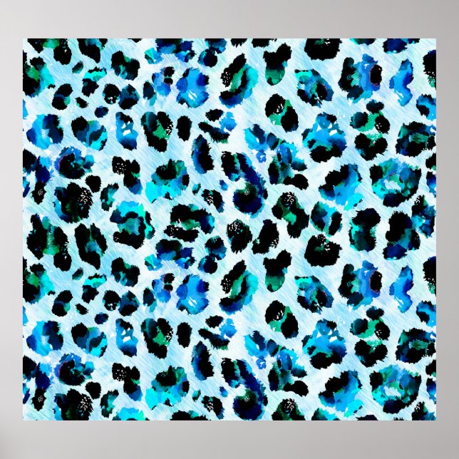 Affiche Aquarelle Abstraite Motif de peau léopard (Devant)