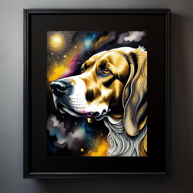 Affiche Aquarelle Abstraite Peinture d'un chien 5:4 (Créateur téléchargé)