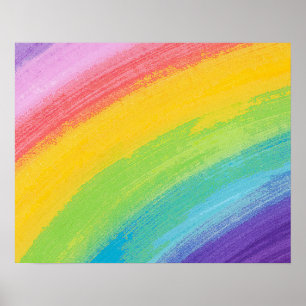 Affiche Aquarelle acrylique colorée Motif arc-en-ciel