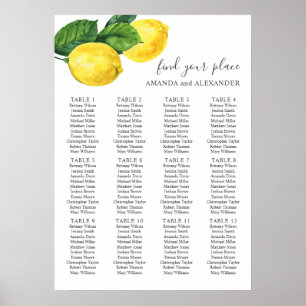 Affiche Aquarelle agrumes citron mariage