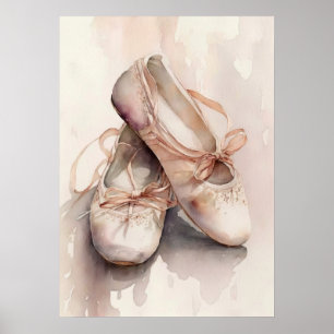 Affiche Aquarelle AI Chaussures de ballet