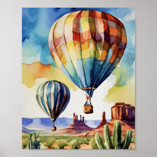 Affiche Aquarelle Albuquerque à air chaud