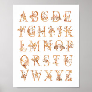 Affiche Aquarelle Alphabet Nursery Decor ABC Chart