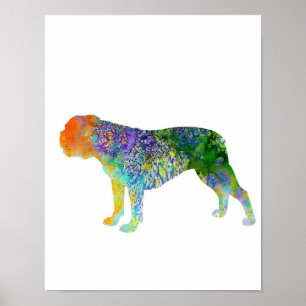 Affiche Aquarelle anglaise Bulldog Art Aquarelle