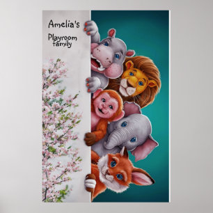 Affiche Aquarelle animal sauvage mignon et brillant#6