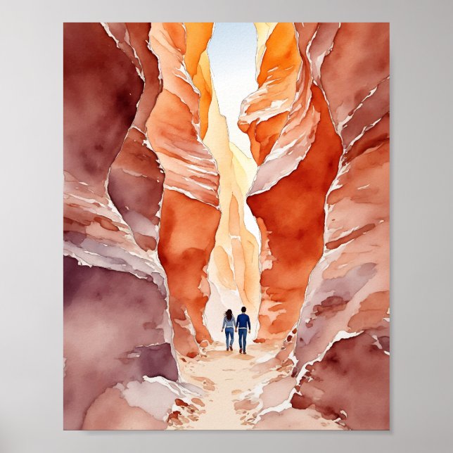 Affiche Aquarelle Antelope Canyon (Devant)