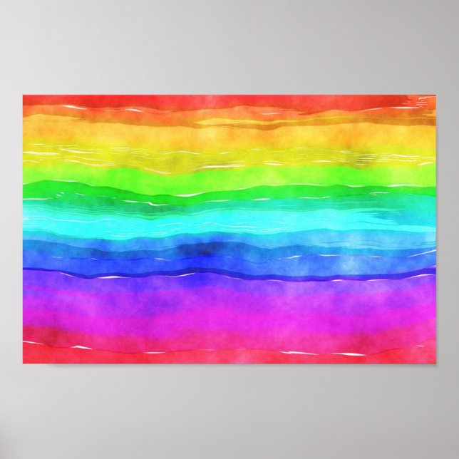 Affiche Aquarelle arc-en-ciel (Devant)
