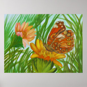Affiche Aquarelle – Art floral botanique peint à la main