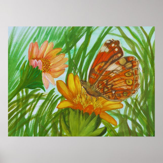 Affiche Aquarelle – Art floral botanique peint à la main (Devant)