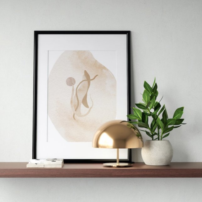 Affiche aquarelle Art moderne géométrique abstrait (Créateur téléchargé)
