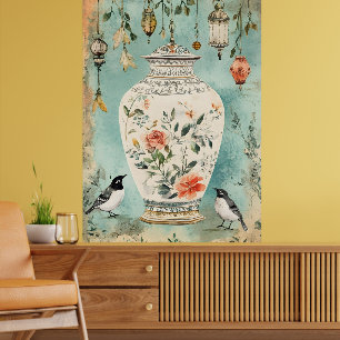 Affiche Aquarelle artistique d'un vase décoratif antique